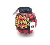 Nislai® Bombe Pinata | Pinata Anniversaire garcon | Parfait comme cadeau Pinata | Pour anniversaire ou comme fête décorative | Couleur au choix : vert, rouge, bleu, argent (rouge)
