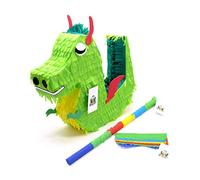 Nislai Dragon Dino Pinata Set | Pinata Anniversaire Garcon | Idéal pour la fête du Dragon Dinosaure | Cadeau de Anniversaire | Jeu de piñata | INCL. bâton et Masque | Environ. 43x33x10 cm