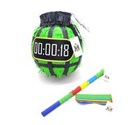 Nislai® Ensemble de piñata bombe | Idéal pour anniversaire de garçon ou comme décoration de fête | Cadeau | Couleur au choix : vert, rouge, bleu, argenté (vert)