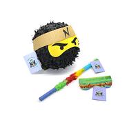 Nislai® Ensemble Ninja Piñata | idéal pour la fête Ninja | Cadeau d'anniversaire | Pinata d'anniversaire | bâton et Un Masque | Couleur au Choix: Vert, Noir, Bleu, Rouge (Noir)