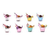 Nislai® Lot de 24 emballages à muffins - Licorne - Décoration de fête d'anniversaire - Décoration de gâteau - Pour anniversaire ou dessert de mariage - Lot de 24 avec 12 designs