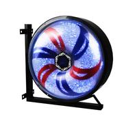 NISMIA Lampe Ronde de Moulin à Vent de Poteau de barbier, enseigne Ouverte électrique de Salon de Coiffure, LED de Poteau de Salon de Coiffure,B,58 * 58 * 32cm