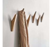 Nisone 4 pièces cintre en bois de hêtre naturel, cintre mural pour accrocher chapeau serviette peignoir moderne décoration rustique