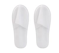 Nisone Lot de 20 paires de pantoufles jetables non tissées pelucheuses de 4 mm - Antidérapantes - Confortables - Unisexe - Pour spa, invités, voyages, hôtel, salon de manucure, blanc, 40/42 EU