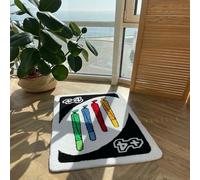 Nisone Tapis de Carte Funky Esthétique Rétro Jeté Paillasson Antidérapant Lavable Moderne Abstrait Mignon Unique Salle de Bain Chambre Tapis Moelleux Doux Petit