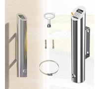 Nisorpa Cendrier mural vertical en acier inoxydable de 48 cm - Cendrier mural - Porte-déchets d'extérieur - 1,8 l - Cendrier avec endrier sur pied pour cigarettes