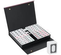 Nisorpa Ensemble de majong chinois de 40 x 30 mm, jeu de mah jongg à structure solide, ensemble de 144 pièces de grande taille pour jeu de Mahjong complet pour voyage, fête, jeu familial