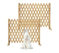 Nisorpa Lot de 2 panneaux de clôture extensibles en bois massif pour clôture de jardin, rétractable, autoportante, pour animaux domestiques, 34 à 160 cm