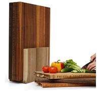 Nisorpa Lot de 3 planches à découper qui ressemblent à des livres, planches à découper en bois avec support pour légumes, fromage, pain et viande, ensemble cadeau décoratif