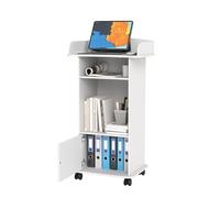 Nisorpa Podium Portable en Bois, pupitre pédagogique en Bois Blanc avec roulettes, pupitre de Salle de Classe, pour école, réunion, séminaire, etc.
