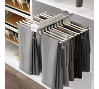 Nisorpa Porte-pantalons extensible à 22 bras - Barre coulissante en acier pour les organisateurs de placard, jeans, vêtements, pantalons, cintres coulissants, beige