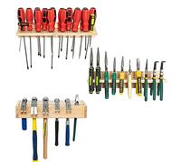 Nisorpa Support pour outils mural - Support en bois pour tournevis et outils - Lot de 3 plateaux pour garage