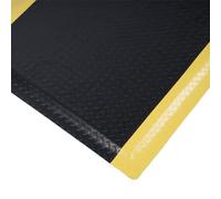 Nisorpa Tapis anti-fatigue industriel, épais de 4,6 cm, 0,9 x 1,5 m, tapis de travail pour debout, tapis de travail en vinyle antidérapant et ergonomique, noir avec bordure jaune
