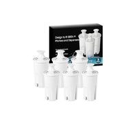 Nispira OB03 Lot de 6 filtres à eau de rechange pour pichets et distributeurs d'eau Brita Classic 35557, Mavea 107007, élimine le chlore, le plomb, les odeurs, réduit la dureté de l'eau