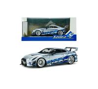 Solido Voiture miniature Nissan GT‑R (R35) Liberty Walk Silhouette 2020 Argenté bandes bleues 1/43