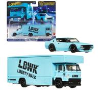 Hot Wheels - Nissan Skyline 2000GT-R LBWK & Fleet Flyer - Team Transport - HRV45 - Lot de 2 pièces de qualité supérieure - Métal/métal - Real Riders - Lyberty Walk - Mattel 2024-1:64