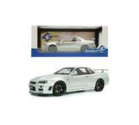 Solido Voiture miniature de collection Nissan Skyline GT-R Z-Tune R34 1999 - 1/18 Monté métal Gris
