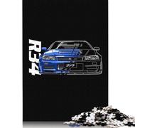 Nissan Skyline R34 Puzzle 1000 Pièces Puzzle en Papier Jouet d'assemblage Jeu Interactif Familial 1000 Pièces (38x26cm)