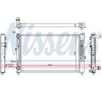 NISSENS Radiateur du moteur Module de Refroidisement 60491 Largeur de filet 398mm Longueur de filet 635mm Profondeur de filet 34mm