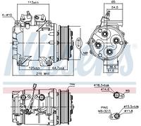 NISSENS 890128 Compresseur, climatisation pour HONDA