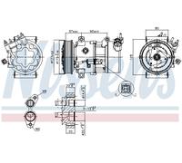 Compresseur de climatisation R 134a PAG 46 89053 NISSENS pour CITROËN PEUGEOT