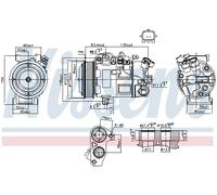 Nissens Compresseur de climatisation 890802 R 134a PAG 46 pour Renault Mégane CC