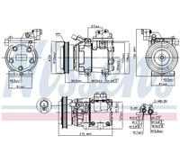 Nissens Compresseur de climatisation 89085 – R 134a PAG 100 pour Hyundai Coupe II