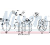 Nissens Compresseur de climatisation 89255 R 134a PAG 46 pour Hyundai/Kia