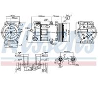 Nissens Compresseur de climatisation R134a PAG46 YF89348 pour Peugeot Ford