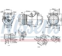 Compresseur de climatisation R 134a PAG 46 89388 NISSENS pour FORD FOCUS II