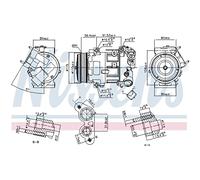 NISSENS Compresseur, climatisation 890324 Compatible avec: CITROËN C3 II, C3 PICASSO, C4 CACTUS, DS3, DS3 Cabriolet, DS 3, 3 Cabriolet, PEUGEOT 2008 I, 208 I, 308 I, 308 II, 308 SW I, 308 SW II