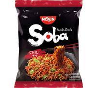 Nissin Bag Noodles Soba Chili Wok Style Plat de nouilles instantané 111g