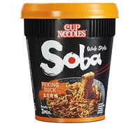 Nissin Cup Noodles Soba Cup - Peking Duck, lot de 1, wok Style nouilles instantanées japonaises avec sauce épicée, canard et légumes, préparation rapide dans un gobelet, repas asiatique (87 g)