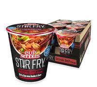 Nissin Cup Noodles Stir Fry Noodles en sauce, Beef, 85 g (lot de 6)