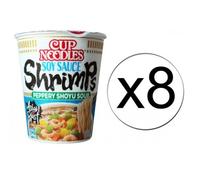 NISSIN Nouilles instantanées - Sauce soja et crevettes - 8 Bols x 63 g - 1 Carton
