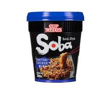 NISSIN - Nouilles japonaises avec sauce poulet Yakitori Soba | Savoureux et onctueux | Idéal pour un repas gourmand | le pot de 89g | LOT DE 4