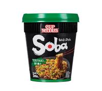 NISSIN - Nouilles Soba Sautées au Teriyaki, Goût Savoureux et Texture Authentique (Pot 90g) - Le Lot De 6
