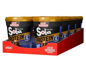 NISSIN SOBA CUP-Nouilles saveur PROTEIN YAKITORI 90G- Carton de 8 cups