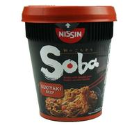 Nissin Soba Sukiyaki Lot de 8 pots de nouilles au bœuf