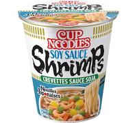 NISSIN - Soupe Japonaise aux Nouilles et Crevettes, Saveur Authentique et Réconfortante (Pot 63g) - Le Lot De 6