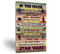 NISTOMISU Plaque murale en métal « Rustic in This House Star Wars » - Cadeau pour décoration murale d'intérieur (20,3 x 30,5 cm)