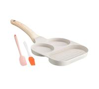 Nit-Stick Omelette Grill Pan-3 Way Split Design, WoodGrip Cuisinière à induction et à gaz sûre | Ustensiles de cuisine faciles et propres au lave-vaisselle pour la cuisine, le camping, les restaurants