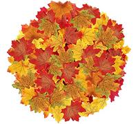 NITAIUN 200 Pcs Feuilles d'Erable Artificielles Multicolore Plante Automne Décoration Assortiment de Feuilles Art Fleurs pour Thanks-Giving Mariages Décoration d'extérieur Party DIY