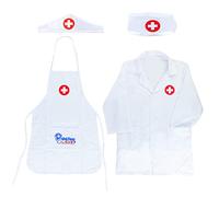 NITAIUN 4 Pièces Enfant Deguisement Medecin Enfants Clinique Veterinaire Docteur Jeu d'Imitation Jouet Costume Blouse Laboratoire Blanche Jouet Enfant Fille Garcon 3 4 5 Ans