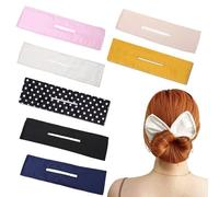 NITAIUN 7 pièces Fabricants de Chignon Habile Outil, Fabricants de Chignon Cheveux Torsadé Chignon Donut Clip Magique, Bandes Élastiques Réutilisables Flexibles Bandeau Cheveux Accessoire Multicolore