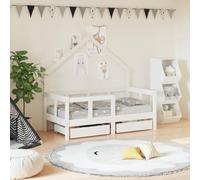NITCA Lit Cabane Enfant 70x140 avec Tiroir et Rangement - Lit Gigogne Blanc pour Enfants