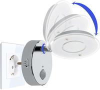 Nite 2636-018 Veilleuse Led Avec Détecteur De Mouvement Chromé Avec Fonction Automatique 230 V Avec Détecteur De Mouvement Lampe Murale D'orientation Pour Enfant