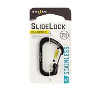 Nite Ize Mousqueton SlideLock 2 CSL2-01-R6 Acier inoxydable Noir Taille 2 1 pièce