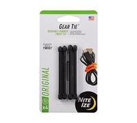 Nite Ize Gear Tie® Reusable Rubber Twist Tie™ 3 Pouces - Lot de 4 - Noir