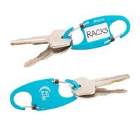 Nite Ize IdentiKey SlideLock Lot de 2 mousquetons doubles avec identificateur de clé et porte-clés Bleu et noir, coloris assortis, Taille unique, Moderne